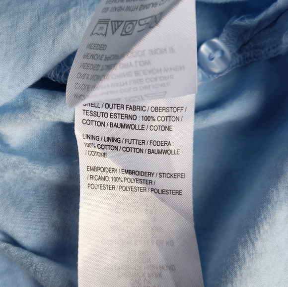 Isaac Mizrahi Live! Embroidered Textured Peplum Blouse | Light Blue XS A589914 - Picture 7 of 14